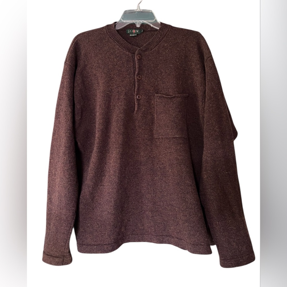 J. Crew Men’s 100% Lambswool Brown Sweater Size Large